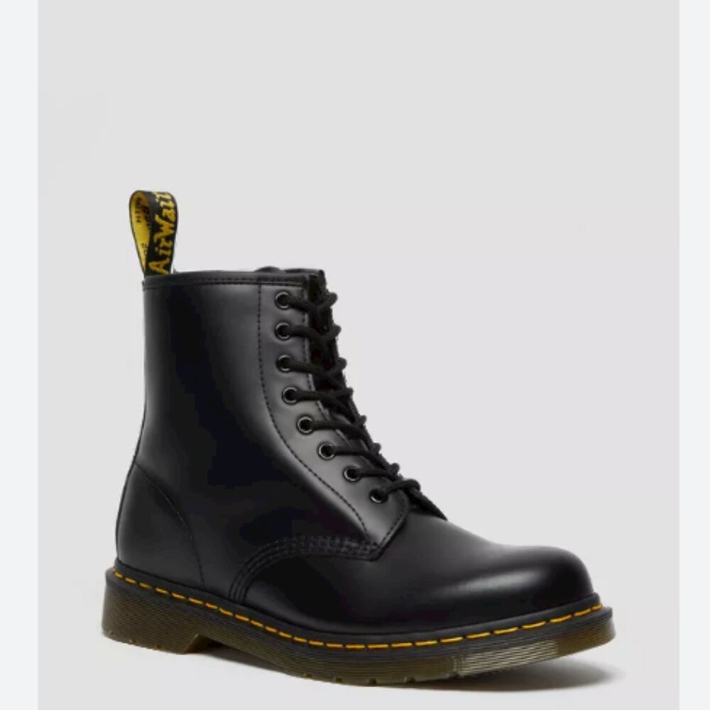 Doc Marten's Luana Boot Black Smooth Leather Lace-up Size 6L